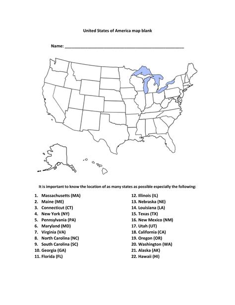 Free Printable Blank US Map Templates [Word, PDF] Download