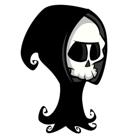 Premium Vector Cute Cartoon Grim Reaper Halloween Vector Illustration