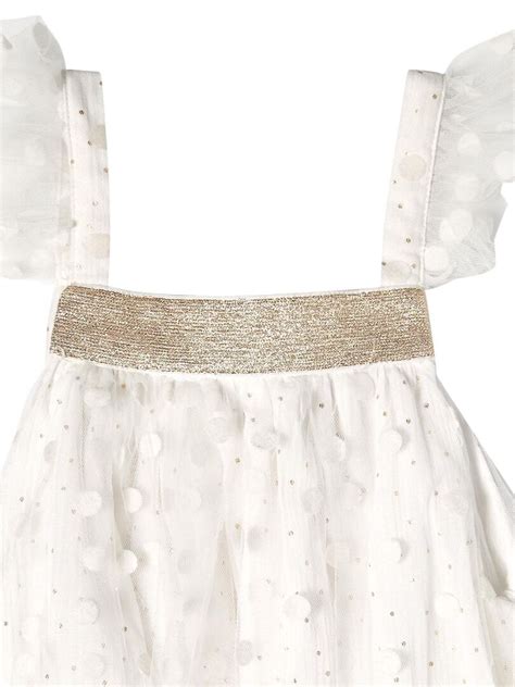 Robe Cérémonie Bohème Tulle Alizee La Faute A Voltaire Blanc Doré