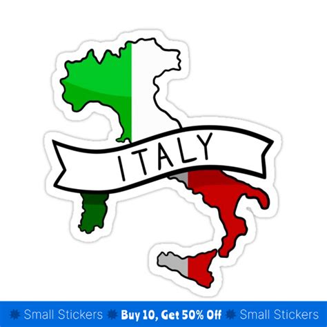 Italy Flag Map Sticker Sticker For Sale By Drawingvild Bandera De