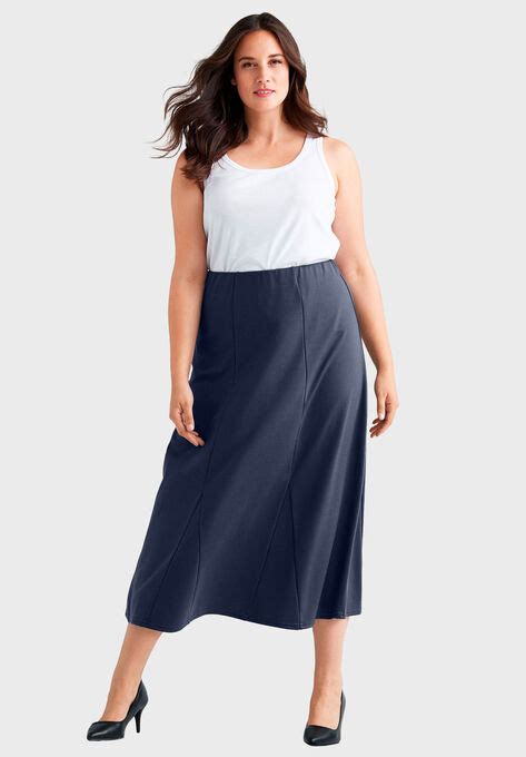 Flared Elastic Waist Skirt Woman Within