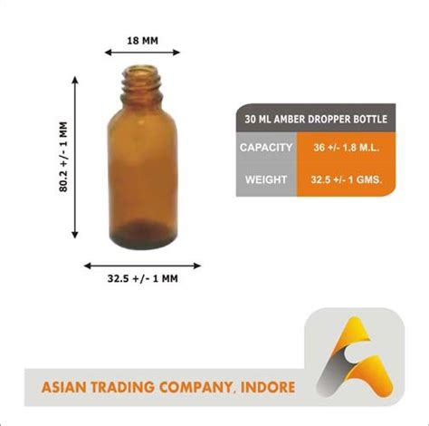 Asian 30 Ml Amber Essential Oil Glass Bottle Rs 2 80 Piece Asian