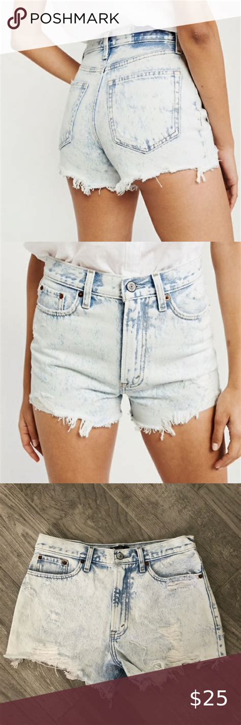 Abercrombie Fitch High Waisted Acid Wash Shorts Acid Wash Shorts