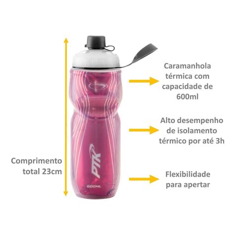 Garrafa Caramanhola T Rmica Bike Ml C Suporte Rosa Ptk No Shoptime