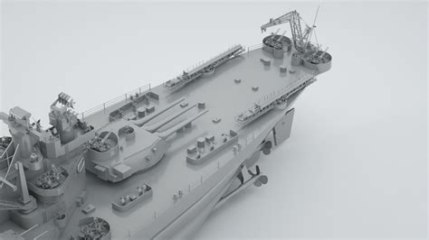 North Carolina Class Battleship 3D model rigged | CGTrader