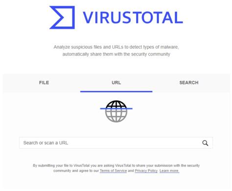 VirusTotal guida all uso del servizio per controllare l identità dei