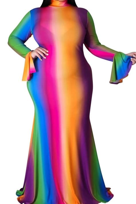 Final Sale Plus Size Over The Rainbow Gown - ShopperBoard