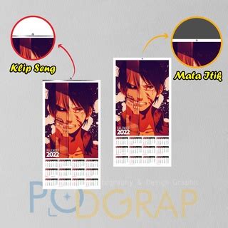 Jual Kalender Dingding Custom Anime Kimetsu No Yaiba Anime Jujutsu