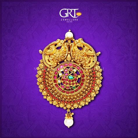 Latest Gold Antique Pendant Model From GRT Jewellers ~ South India Jewels