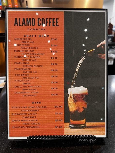 Online Menu Of Alamo Coffee Round Rock Tx