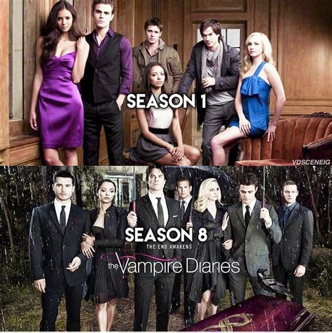 The Vampire Diaries - Season 1 and Season 8 #TVDForever | Vampire ...