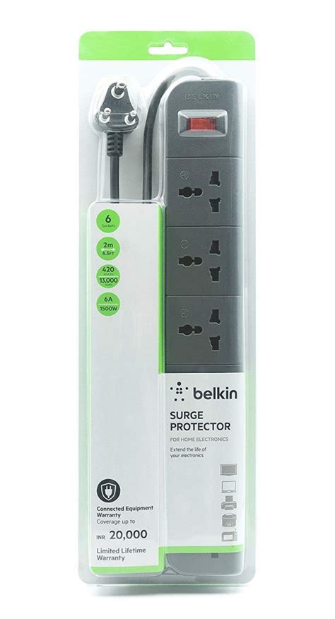 Belkin Essential Series 6 Socket Surge Protector Surovi Enterprise Ltd