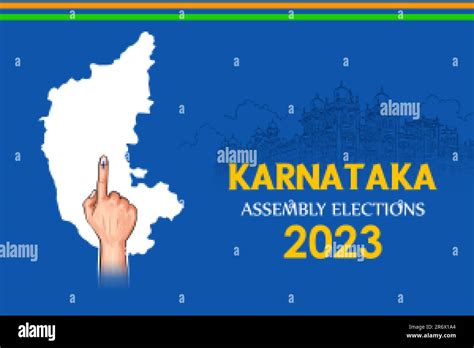 Illustration Of Different People Showing Voting Finger For Karnataka