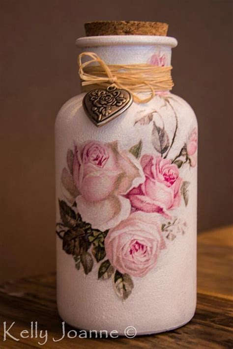 Decoupage Jars Fabric Decoupage Napkin Decoupage Glass Bottle Crafts