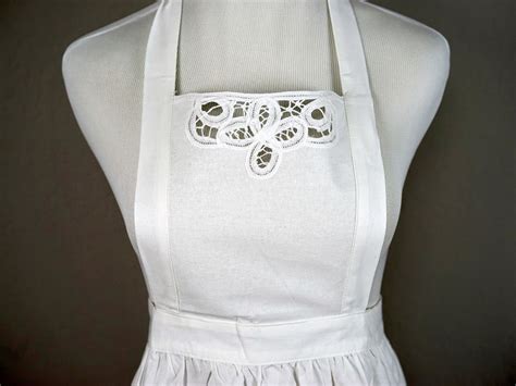 Floral Full Length Battenburg Lace Apron