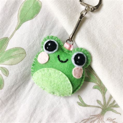 Handmade Frog Felt Keyring Keychain Cute Animal T Present Etsy