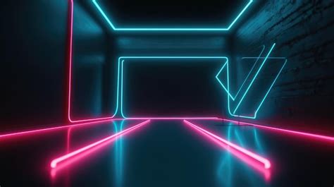 Premium AI Image | Futuristic background with neon shapes and lights