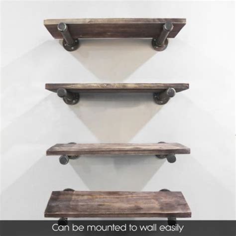 Diwhy 20 Industrial Pipe Shelves Wall Mounted Metal Pipe Wood Shelf