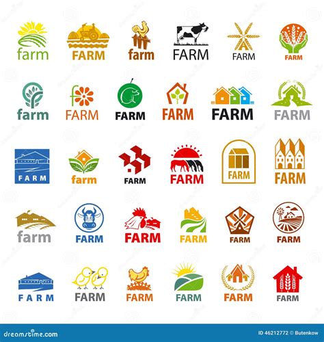 Set Of Vector Logos Farm Stock Vector Image 46212772