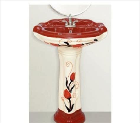 Ceramic Durable Round Shape Floor Mounted Lightweight Wash Basin At