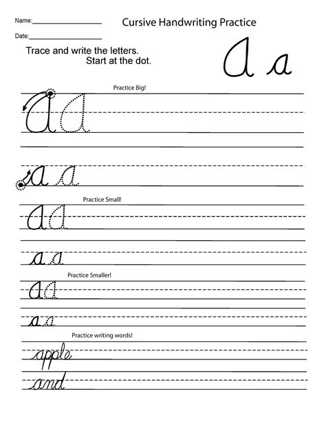 Free Printable Cursive Worksheets