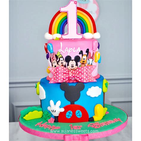 Mickey Mouse clubhouse cake, Minnie Mouse cake, Disney cake, | Mickey and minnie cake, Minnie ...