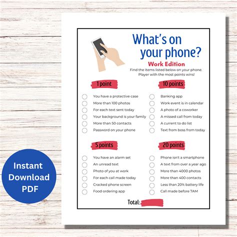 What's on Your Phone Work Edition, What's in Your Phone Game, Office