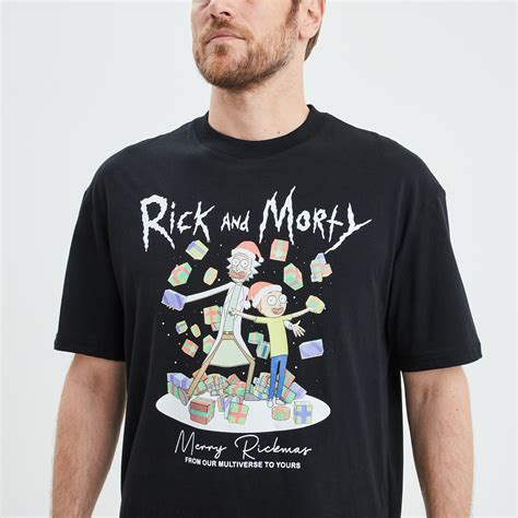 T Shirt à Manches Courtes Rick Et Morty Noir Homme La Halle