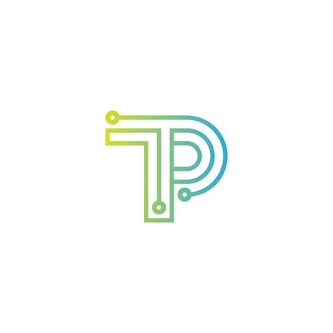 Plantilla de vector de diseño de logotipo de estilo simple de letra tp