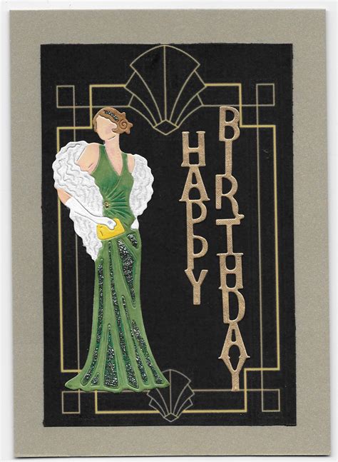 Birthday Card With Images Art Deco Cards Card Art Birthday Cards