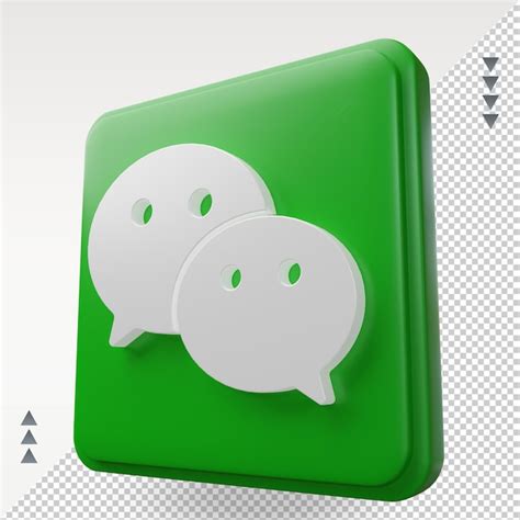 Premium Psd 3d Social Media Wechat Icon Rendering Right View