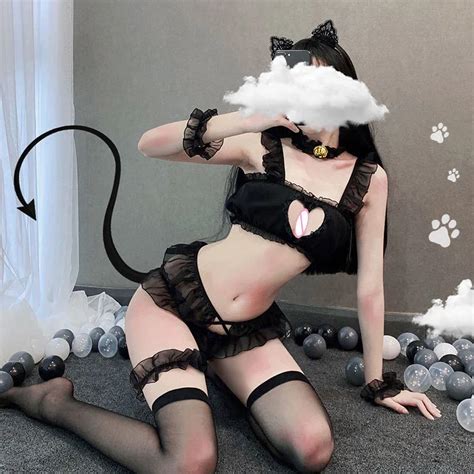 Lingerie Sexy Chat Sauvage Cosplay Soutien Gorge Ensemble De Dentelle