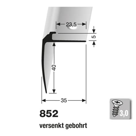 Küberit Treppenkantenprofil Typ 852 250 Cm Edelstahloptik F2