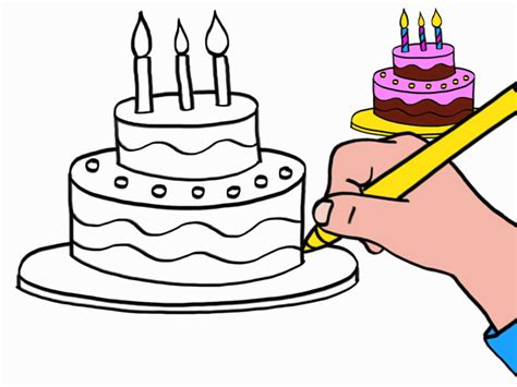 Apprendre Dessiner Un G Teau D Anniversaire En Tapes