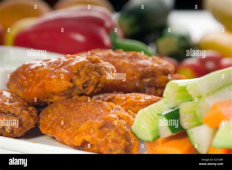 Buffalo Chicken Wings Served With Pinzimonio Stock Photo Alamy