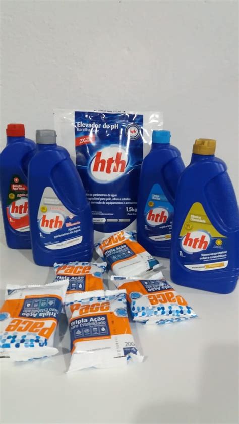 Kit Limpeza E Tratamento De Piscina Hth 10 Produtos Parcelamento Sem