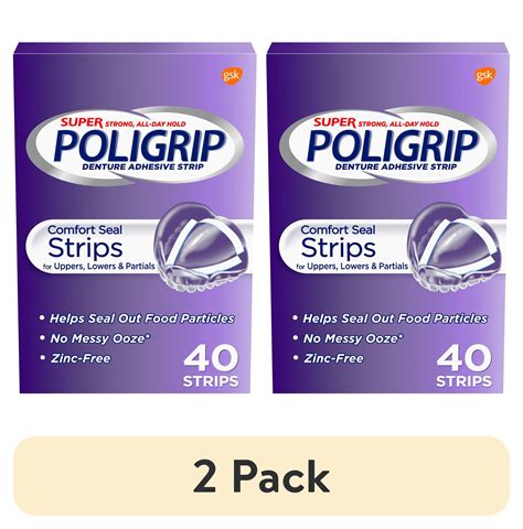 Pack Super Poligrip Comfort Seal Denture And Partials Adhesive