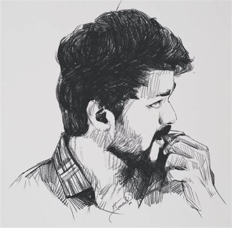 Pencil Drawing Vijay Master