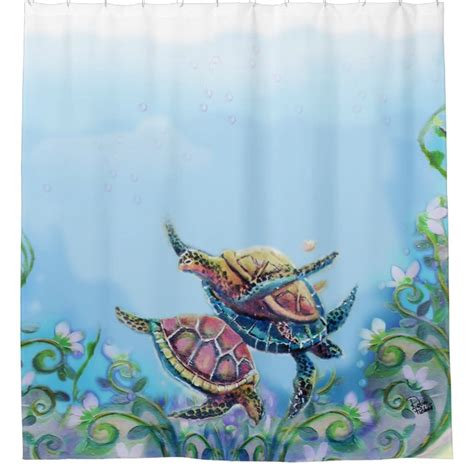 Sea Turtles Bathroom Art Shower Curtain