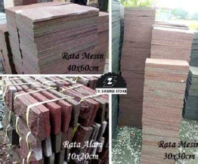 Jual Batu Alam Candi Merah RTA RTM Per Meter Persegi Tebal Standar 1