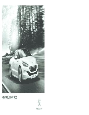 Fillable Online NEW PEUGEOT RCZ Fax Email Print PdfFiller