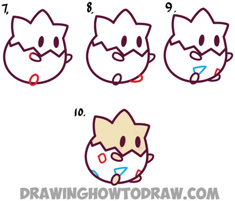 How To Draw Chibi Kawaii Togepi From Pokemon Easy Drawing Tutorial