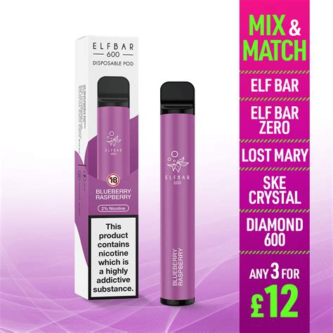 Elf Bar Blueberry Raspberry Disposable Vape Jenson E Cig