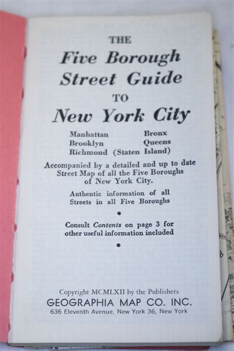 Borough Street Guide Of New York City Geographia Pb W Map Ebay