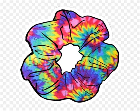 Download Scrunchie Sticker Cute Rainbow Tie Dye Tiedye Scrunchie Sticker Clipart