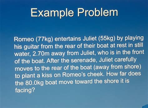 Solved Example Problemromeo 77kg ﻿entertains Juliet 55kg