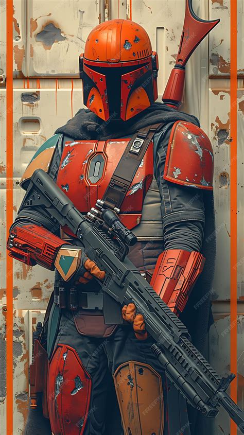 Premium Photo Design Of Mandalorian Warrior With Beskar Armor