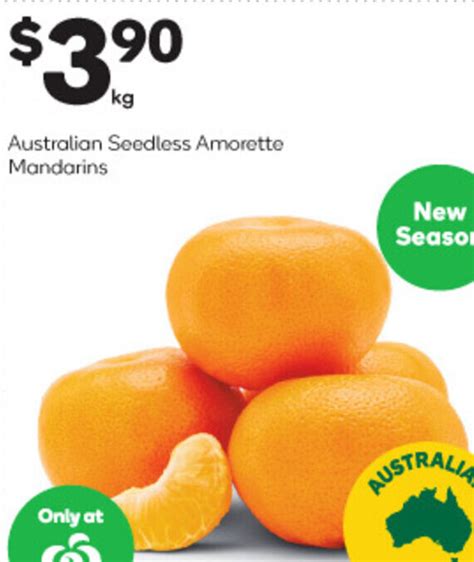 Australian Seedless Amorette Mandarins Offer At Woolworths