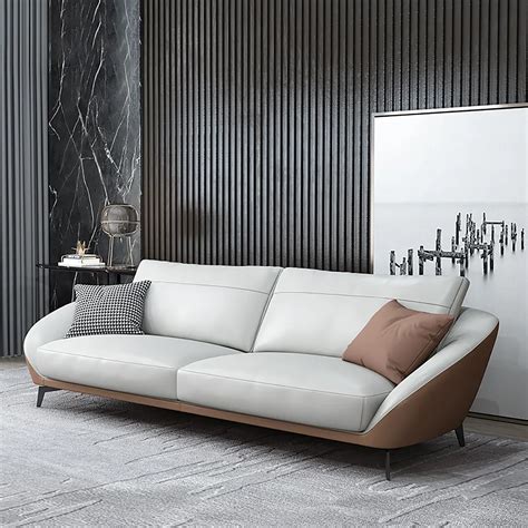 White Leath Aire Sofa Upholstered Sofa Seater Sofa Luxury Sofa