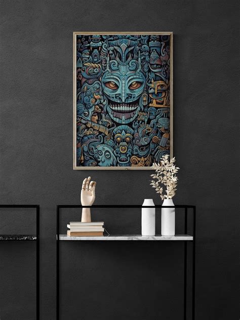 Aztec Folk Art Print Instant Download Trippy Room Decor for - Etsy